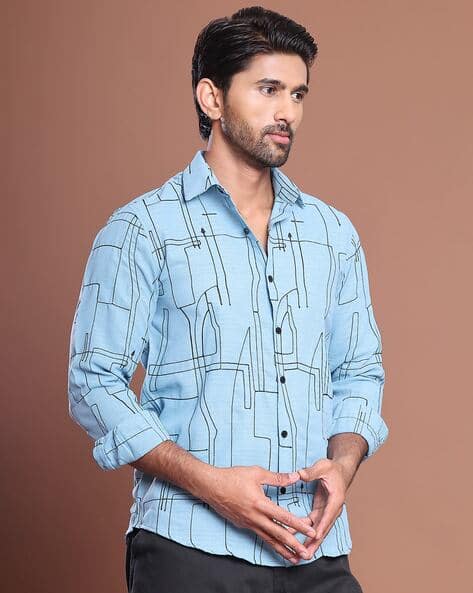 INDIAN NEEDLE Abstract Regular Fit Shirt