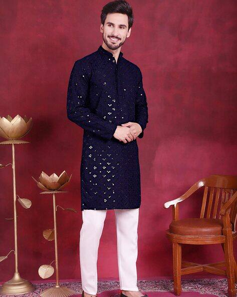 JOMPERS Men Embellished Regular Fit Kurta with Pyjamas