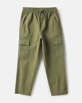 Boys Mid-Rise Straight Fit Cotton Cargo Pants-image-10