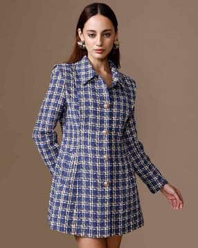 kazo Women Tailored Fit Checks Coat-picture-34