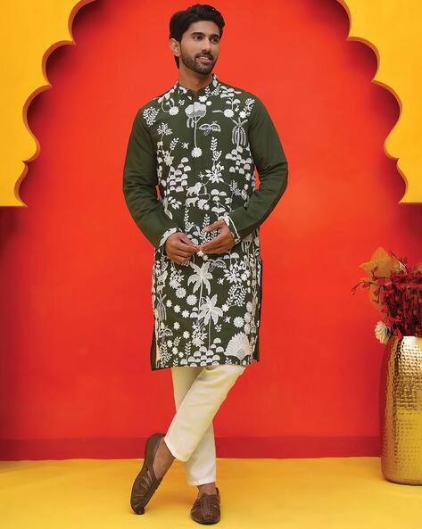JOMPERS Embroidered Straight Kurta Pyjama Set