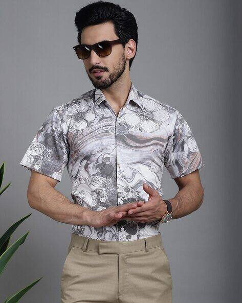 INDIAN NEEDLE Men Floral Print Regular Fit Shirt