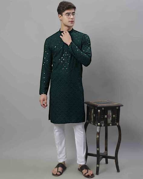 JOMPERS Men Embroidery Kurta Pyjama Set