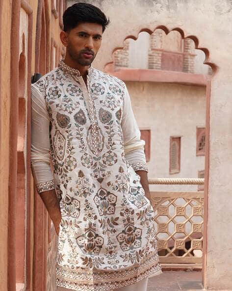 Kurta De Boda India Para Hombre: Camisa De Algodón Violeta Claro - España