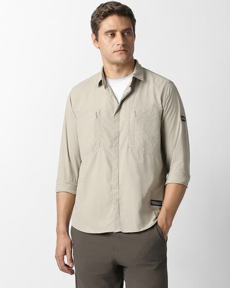 Men Regular Fit Self Design Formal Shirt