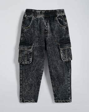 Girls Relaxed Jeans with Button Closure