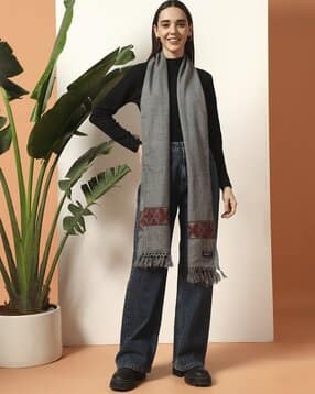 handicraft-palace Women Woven Scarf with Tassels-picture-31