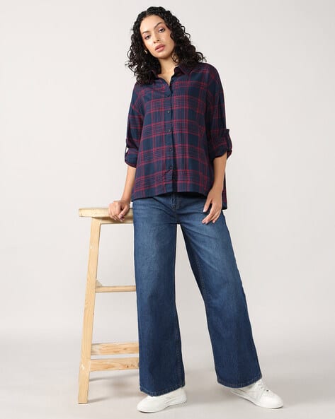 Lee Cooper Women Lightly Washed Wide-Leg Jeans
