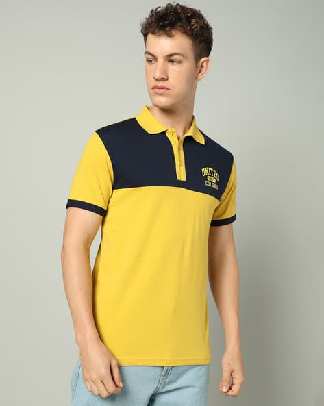 UNITED COLORS OF BENETTON Men Colourblock Regular Fit Polo T-Shirt