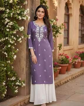 forkey Women Embroidery Straight Kurta-picture-11