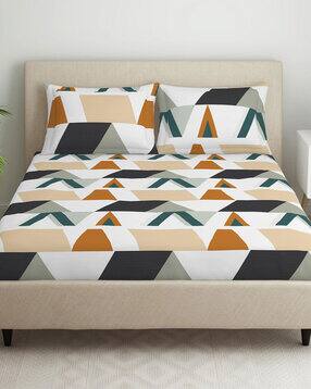 welspun 105 TC Geometric Print Large Flat Bedsheet -picture-46