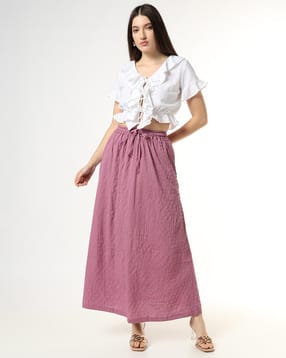 Women Waffle-Knit A-Line Skirt