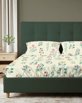 urban space Floral Printed Bedsheet with Pillow Cover-picture-31