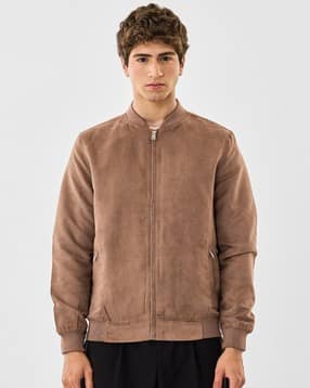 snitch Men Regular Fit Bomber Jacket with Zip-Front-picture-12