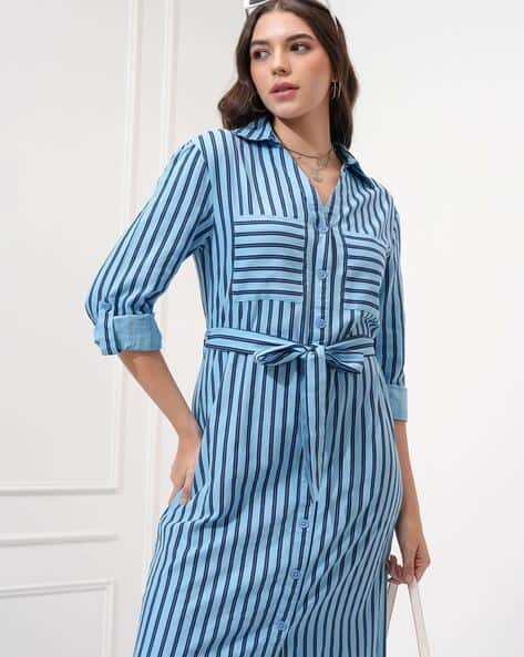 Tokyo Talkies Women Striped Sheath Dress