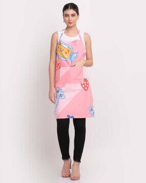 arrabi Cartoon Print Apron with 2 Pockets-picture-10