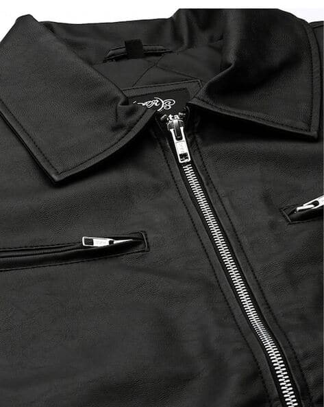 LEATHER RETAIL Men Regular Fit Spread-Collar Jacket - Image 5