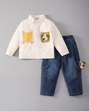 Boys Ribbed Shirt & Jeans Set-image-18