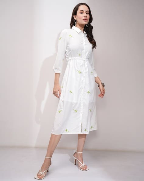 Tokyo Talkies Women Embroidered A-Line Dress