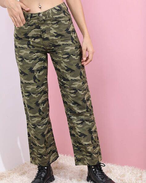 Tokyo Talkies Women Camouflage Print Mid-Rise Flared Jeans