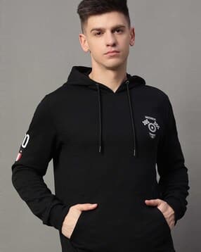 alpha tribe Men Graphic Print Regular Fit Hoodie with Kangaroo Pocket-picture-29