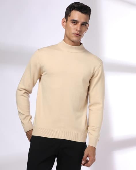 JOHN PLAYERS Men Slim Fit Mock-Neck Pullover