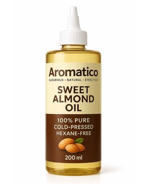 Aromatico Pure Cold Pressed Sweet almond Oil for Hair & Skin
