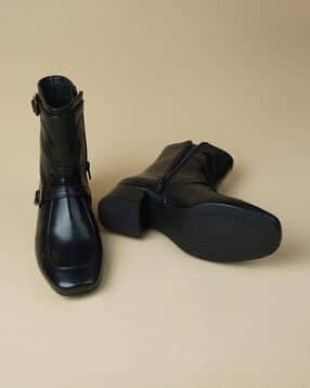 theater Women Mid Calf-Length Boots with Buckle Fastening-picture-9