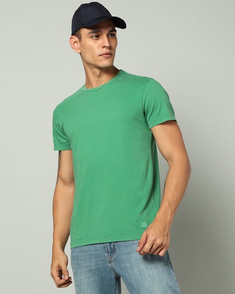 UNITED COLORS OF BENETTON Men Washed Regular Fit Jersey T-Shirt