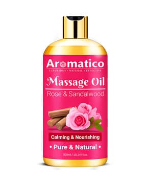 aromatico Rose & Sandalwood Massage Oil for Natural Skin Moisturizer-picture-27
