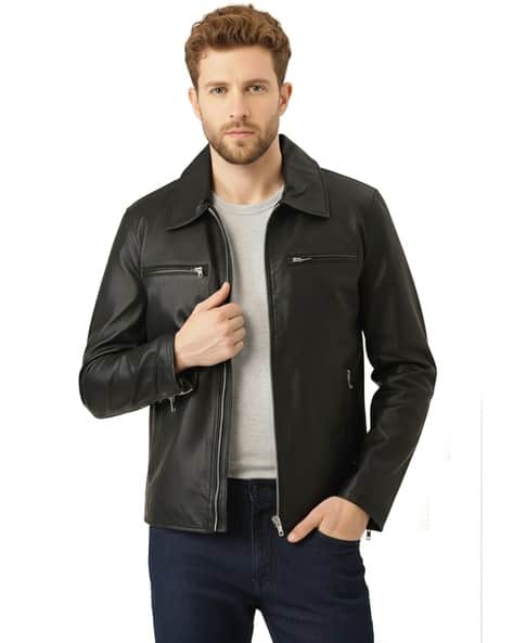 LEATHER RETAIL Men Regular Fit Spread-Collar Jacket - Image 1