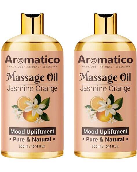Aromatico Set of 2 Jasmine Orange Massage Oil for Natural Skin Moisturizer