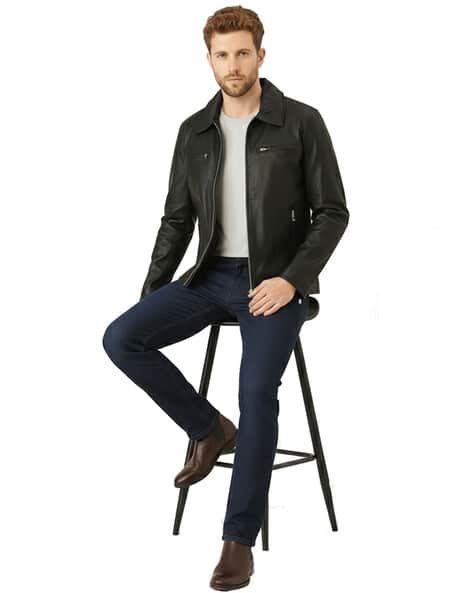 LEATHER RETAIL Men Regular Fit Spread-Collar Jacket - Image 4