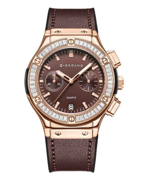 Giordano Women Analogue Wrist Watch with Leather Strap-GZ-60093