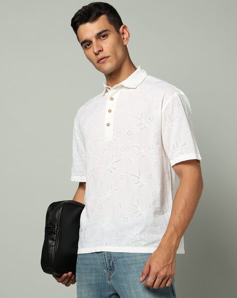 UNITED COLORS OF BENETTON Men Self-Design Loose Fit Shirt