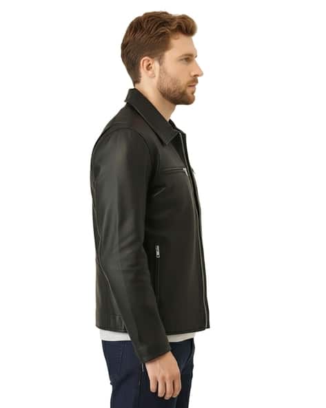 LEATHER RETAIL Men Regular Fit Spread-Collar Jacket - Image 3