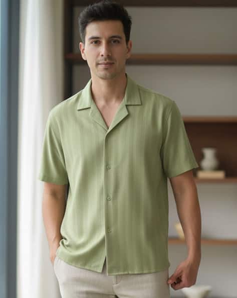 Alpha Tribe Men Self-design Relaxed Fit Shirt
