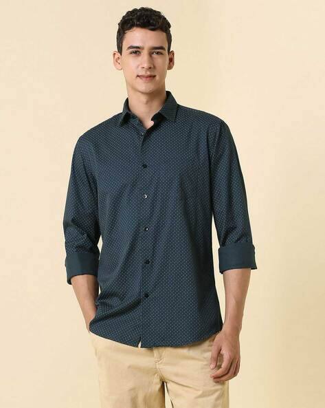 ALLEN SOLLY Men Micro Print Regular Fit Shirt with Patch Pocket