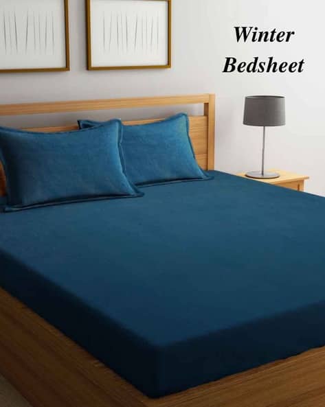 Arrabi Soft Breathable Woolen King Size Winter Bedsheet