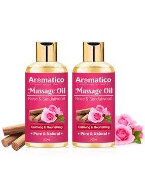 aromatico Set of 2 Rose Sandalwood Massage Oil for Natural Skin Moisturizer -picture-8