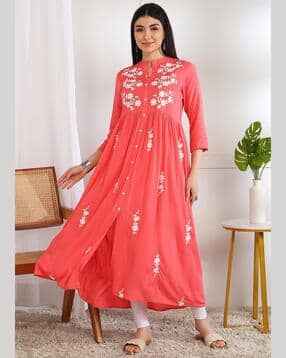 indie picks Embroidery Flared Kurta-picture-27