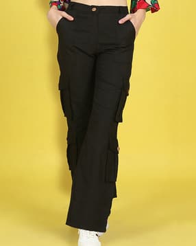 Girls Mid Rise Relaxed Fit Cargo Pants-image-1