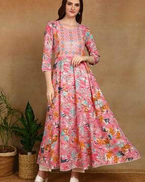 indie picks Embroidery Flared Kurta-picture-53