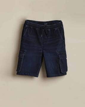 allen solly Boys Washed Regular Fit Flat-Front Shorts with Cargo Pockets-picture-10