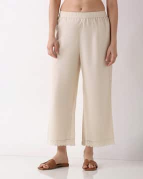 biba Women Straight Palazzos with Elasticated Waistband -picture-14