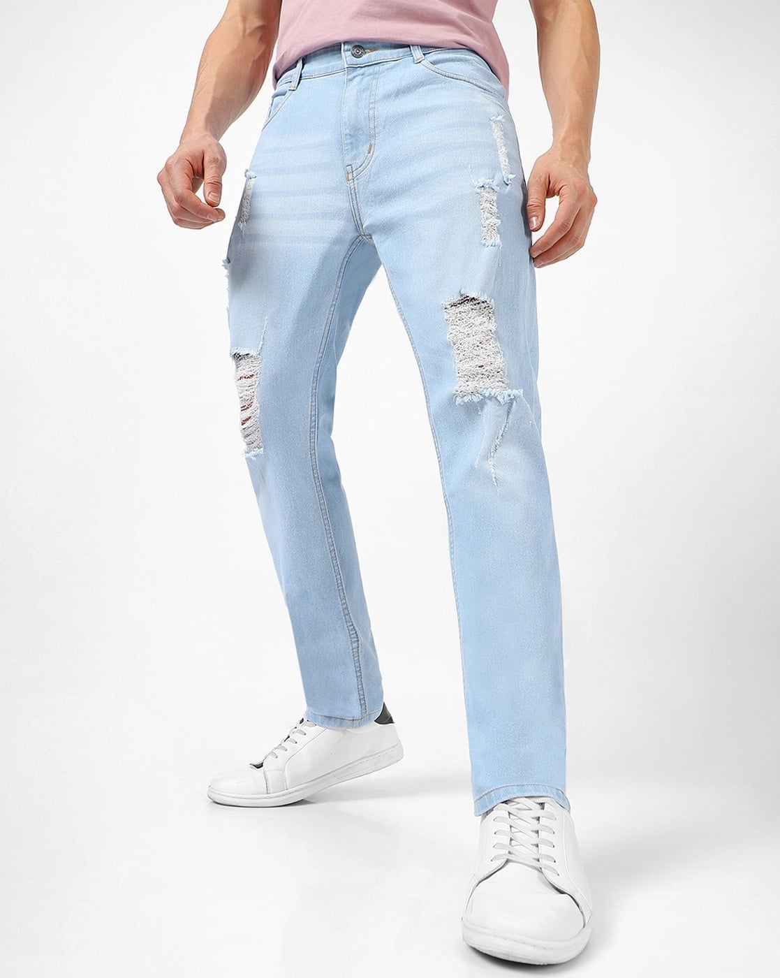 Buy Ice Blue Jeans for Men by URBANO FASHION Online | Ajio.com