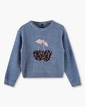 rio girls Girls Embellished Round-Neck Sweater-picture-27