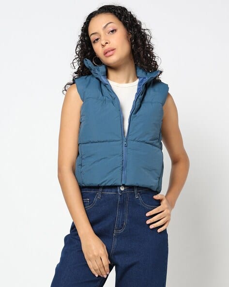 YOUSTA Women Puffer Gilet with Slip Pockets