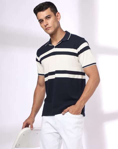 NETPLAY Men Ultimate Striped Slim Fit Polo T-Shirt Offers & Cashback