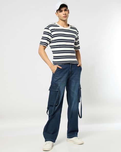 Buda Jeans Co Men Light-Wash Baggy Cargos